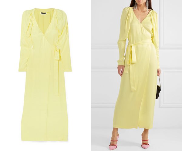 ROTATE BIRGER CHRISTENSEN 缎布超长裹身连衣裙$280
