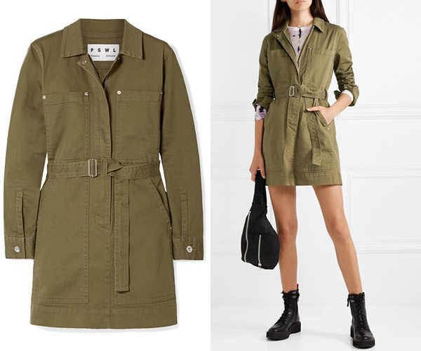 PROENZA SCHOULER PSWL 配腰带棉质混纺斜纹布迷你连衣裙$373